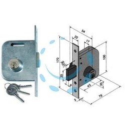 SERRATURA DA INFILARE PER CANCELLI SOLO CATENACCIO 062 - mm.45 con catenaccio da mm.30 (06245000)