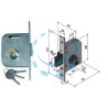 SERRATURA DA INFILARE PER CANCELLI SOLO CATENACCIO 062 - mm.45 con catenaccio da mm.70 (06245400)