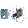 SERRATURA DA INFILARE PER CANCELLI CATENACCIO E SCR. CON NOTTOLINO 073 - mm.45 con catenaccio da mm.32 (07345000)