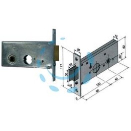 SERRATURA DA INFILARE PER FASCE CATENACCIO E SCROCCO MM.62 H 123 - mm.60 (12360010SR) 