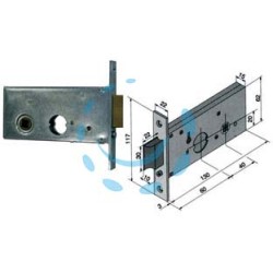 SERRATURA DA INFILARE PER FASCE CATENACCIO E SCROCCO MM.62 H 123 - mm.60 (12360010SR) 