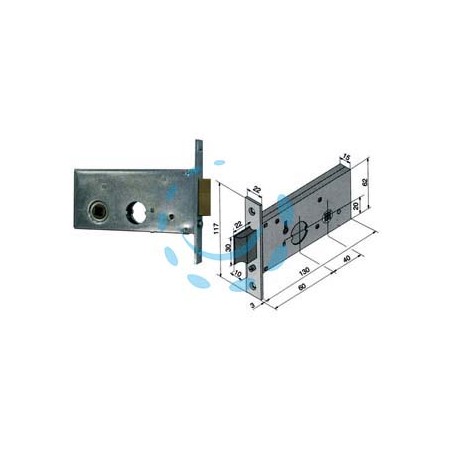 SERRATURA DA INFILARE PER FASCE CATENACCIO E SCROCCO MM.62 H 123 - mm.60 (12360010SR) 