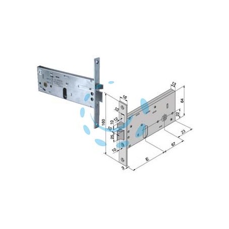 ELETTROSERRATURA DA INFILARE PER FASCE MM.64 H 304 - mm.70 (30470010)