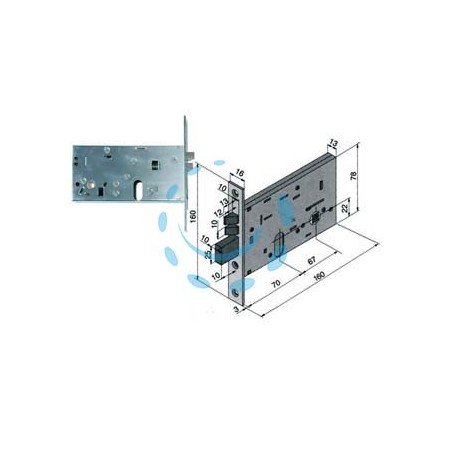 ELETTROSERRATURA DA INFILARE PER FASCE MM.78 H 306 - mm.80 (30680010)