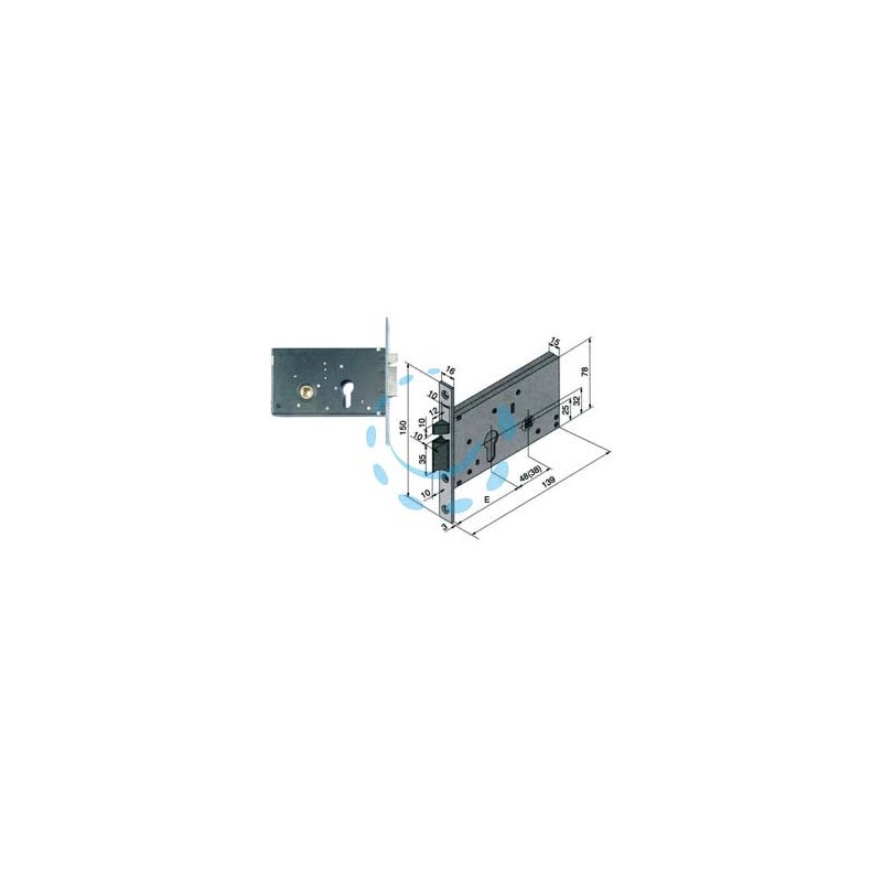 ELETTROSERRATURA DA INFILARE PER FASCE MM.78 H 302 - mm.50 (30250010)