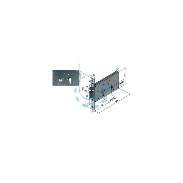 ELETTROSERRATURA DA INFILARE PER FASCE MM.78 H 302 - mm.50 (30250010)