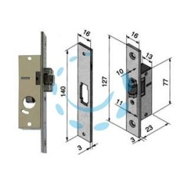 SERRATURA DA INFILARE PER MONTANTI SOLO RULLO 114 - mm.15 (11415010)