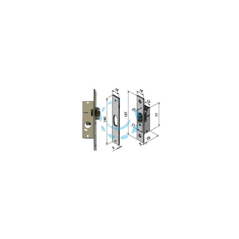 SERRATURA DA INFILARE PER MONTANTI SOLO RULLO 114 - mm.15 (11415010)