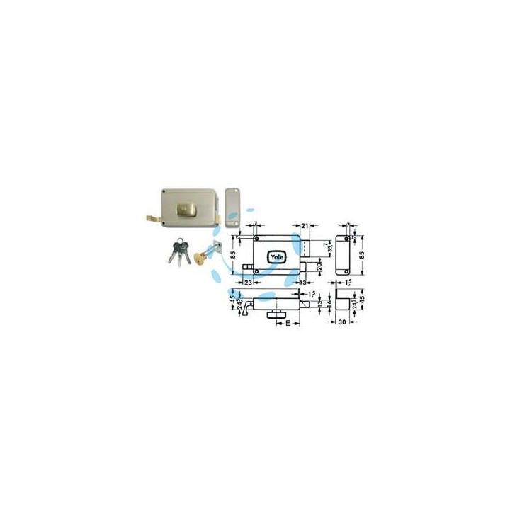 SERRATURA DA APPLICARE PER PORTE IN LEGNO CON POMOLO INTERNO 6200 - mm.60 DX (Y62000601)