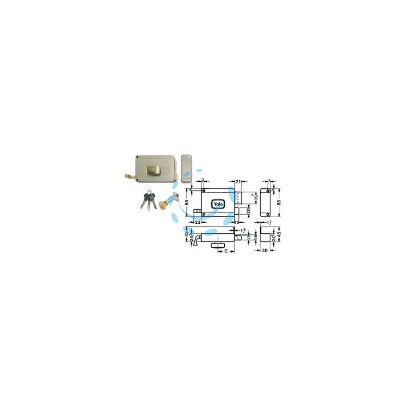 SERRATURA DA APPLICARE PER PORTE IN LEGNO CON POMOLO INTERNO 6200 - mm.60 SX (Y62000602)