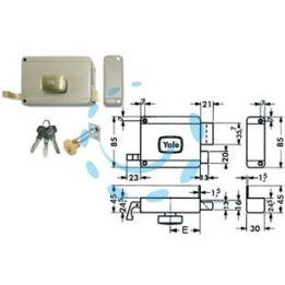 SERRATURA DA APPLICARE PER PORTE IN LEGNO CON POMOLO INTERNO 6200 - mm.70 SX (Y62000702)