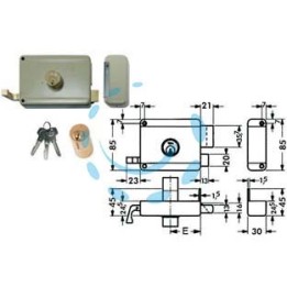SERRATURA DA APPLICARE PER PORTE IN LEGNO CILINDRO FISSO 6300 - mm.40 DX (Y63000401)