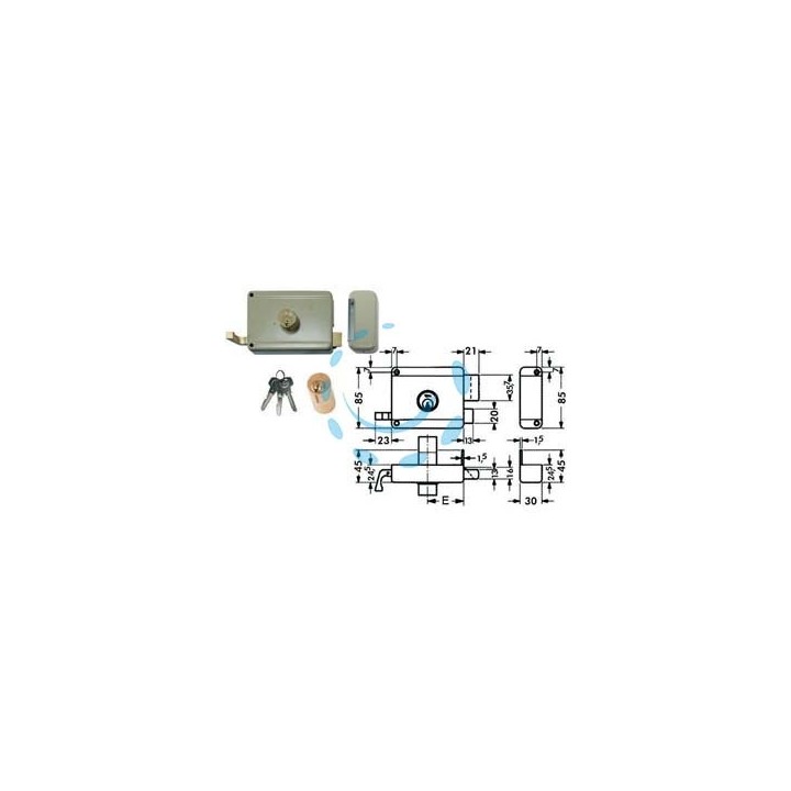 SERRATURA DA APPLICARE PER PORTE IN LEGNO CILINDRO FISSO 6300 - mm.40 SX (Y63000402)