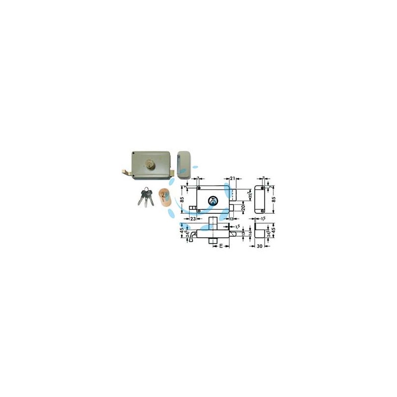 SERRATURA DA APPLICARE PER PORTE IN LEGNO CILINDRO FISSO 6300 - mm.60 DX (Y63000601)