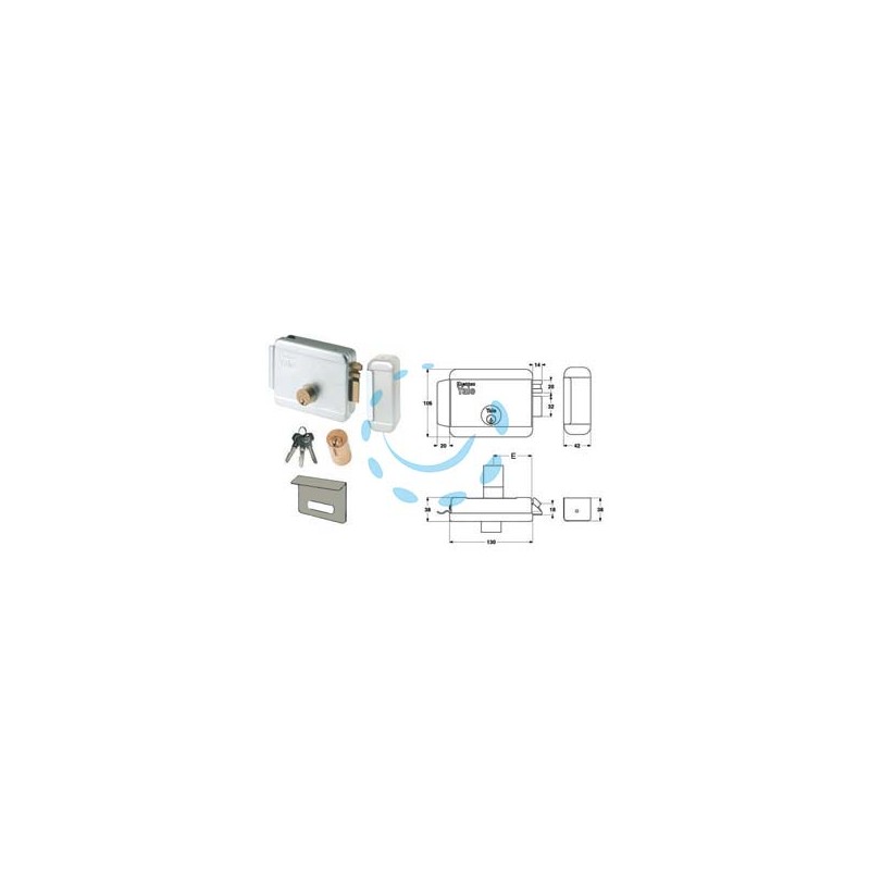 ELETTROSERRATURA DA APPLICARE PER CANCELLI CON TETTO 6800 - mm.60 SX zincata (Y6800060205)
