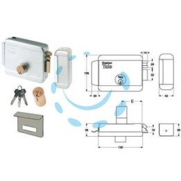 ELETTROSERRATURA DA APPLICARE PER CANCELLI CON TETTO 6800 - mm.70 DX zincata (Y6800070105)
