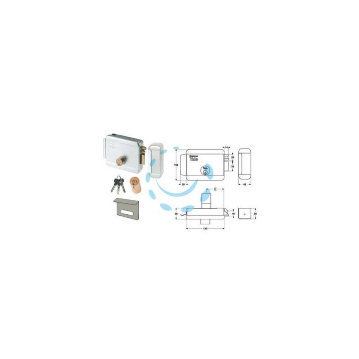 ELETTROSERRATURA DA APPLICARE PER CANCELLI CON TETTO 6800 - mm.70 DX zincata (Y6800070105)