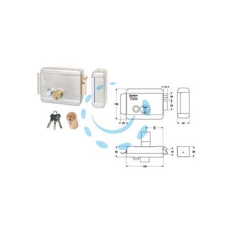ELETTROSERRATURA DA APPLICARE PER CANCELLI PULSANTE SENZA TETTO 6880 - mm.50 SX verniciata (Y68800502)