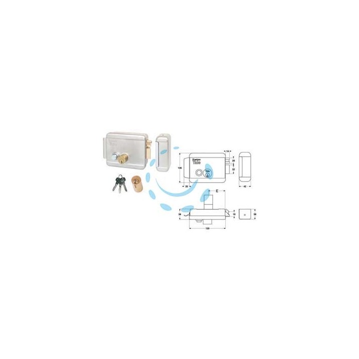 ELETTROSERRATURA DA APPLICARE PER CANCELLI PULSANTE SENZA TETTO 6880 - mm.60 SX zincata (Y6880060205)