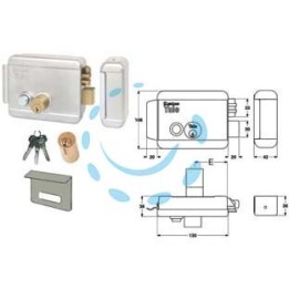 ELETTROSERRATURA DA APPLICARE CANCELLI CON CAT.PULSANTE E TETTO 6888 - mm.50 DX zincata (Y6888050105)