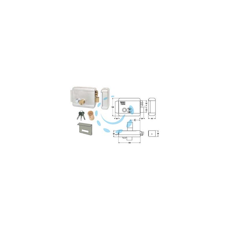 ELETTROSERRATURA DA APPLICARE CANCELLI CON CAT.PULSANTE E TETTO 6888 - mm.60 SX zincata (Y6888060205)