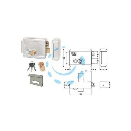 ELETTROSERRATURA DA APPLICARE CANCELLI CON CAT.PULSANTE E TETTO 6888 - mm.60 SX zincata (Y6888060205)