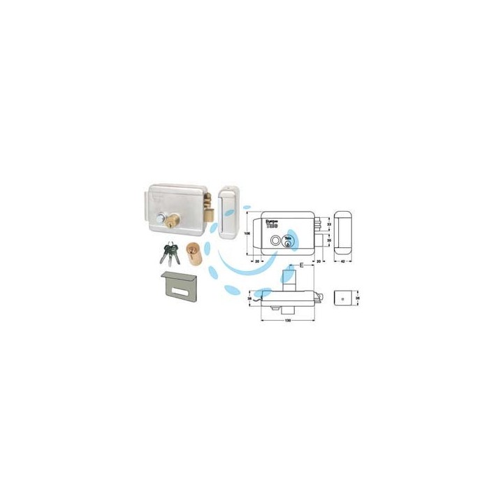 ELETTROSERRATURA DA APPLICARE CANCELLI CON CAT.PULSANTE E TETTO 6888 - mm.60 SX zincata (Y6888060205)