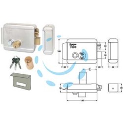 ELETTROSERRATURA DA APPLICARE CANCELLI CON CAT.PULSANTE E TETTO 6888 - mm.70 DX zincata (Y6888070105)