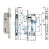 SERRATURA DA INFILARE A CILINDRO BORDO QUADRO NICHELATO SATINATO 52X - mm.60 (Y52X00600S2)