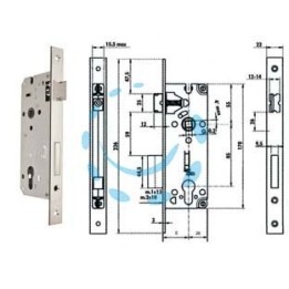 SERRATURA DA INFILARE A CILINDRO BORDO QUADRO NICHELATO SATINATO 52X - mm.70 (Y52X00700S2)