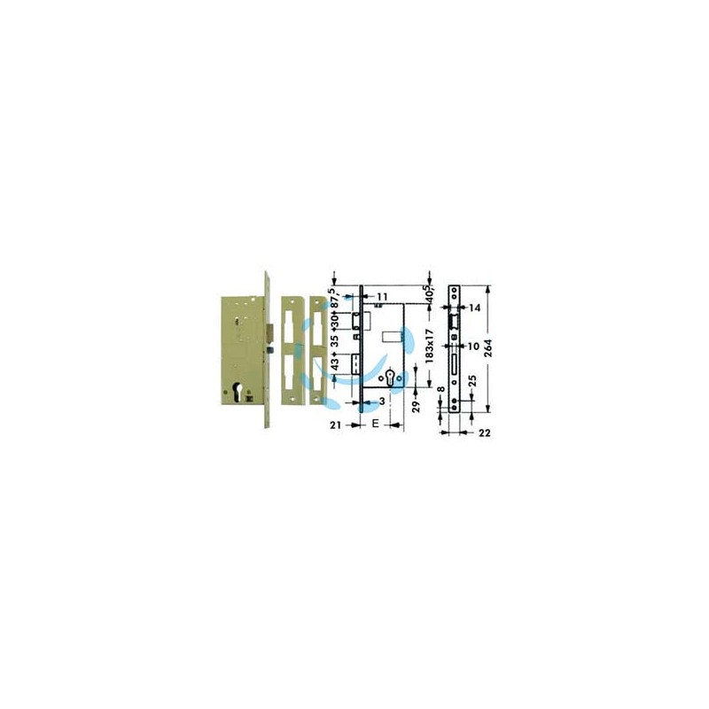 ELETTROSERRATURA DA INFILARE A CILINDRO 5810 - mm.40 (Y5810040)