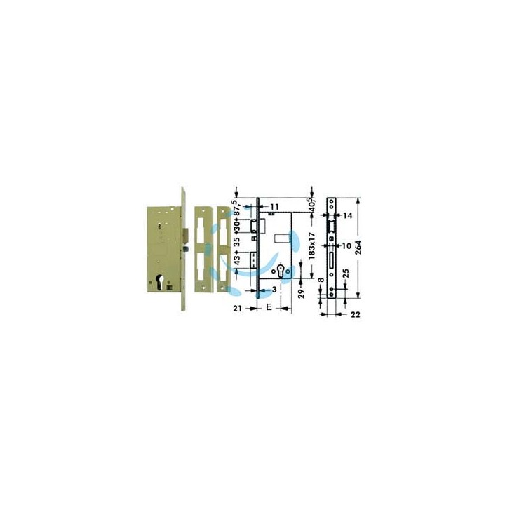 ELETTROSERRATURA DA INFILARE A CILINDRO 5810 - mm.40 (Y5810040)