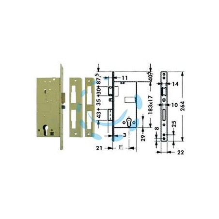 ELETTROSERRATURA DA INFILARE A CILINDRO 5810 - mm.50 (Y5810050)