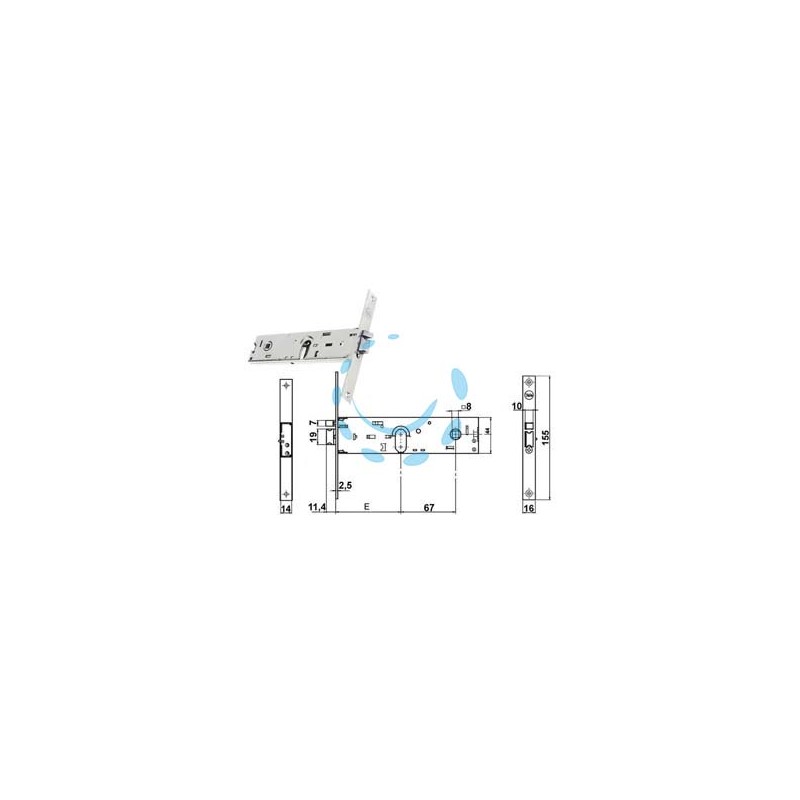 ELETTROSERRATURA INFILARE PER FASCE SOLO SCROCCO MM.44 H 85400 - mm.70 (Y8540070080VNE)