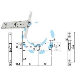 ELETTROSERRATURA INFILARE PER FASCE SOLO SCROCCO MM.44 H 85400 - mm.80 (Y8540080080VNE)