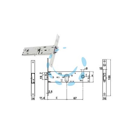 ELETTROSERRATURA INFILARE PER FASCE SOLO SCROCCO MM.44 H 85400 - mm.80 (Y8540080080VNE)