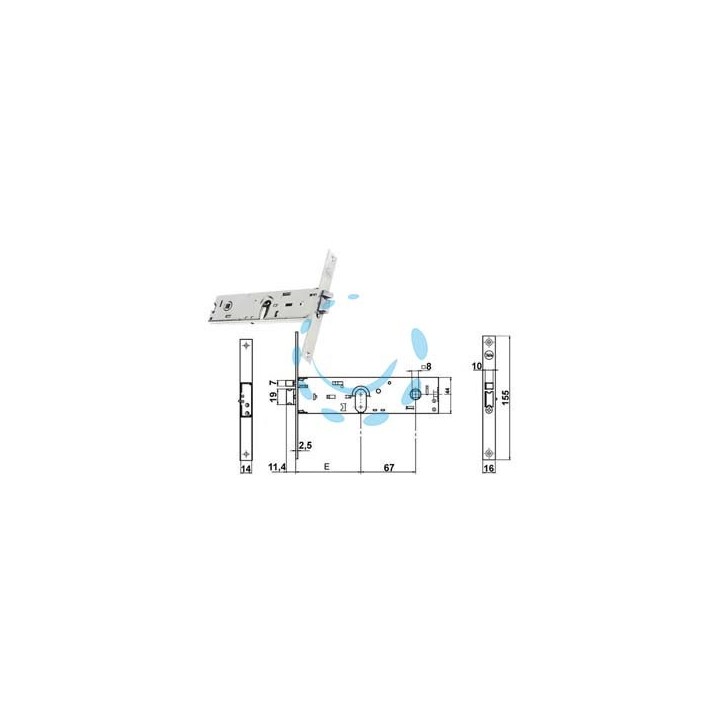ELETTROSERRATURA INFILARE PER FASCE SOLO SCROCCO MM.44 H 85400 - mm.80 (Y8540080080VNE)