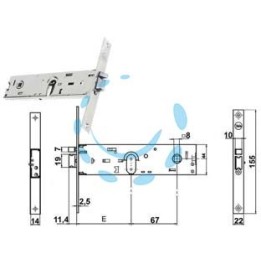 ELETTROSERRATURA INFILARE PER FASCE SOLO SCROCCO MM.44 H 85900 - mm.70 (Y8590070080VNE)