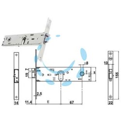 ELETTROSERRATURA INFILARE PER FASCE SOLO SCROCCO MM.44 H 85900 - mm.70 (Y8590070080VNE)