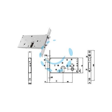 ELETTROSERRATURA INFILARE PER FASCE SOLO SCROCCO MM.78 H 85000 - mm.58 (Y8500058080)