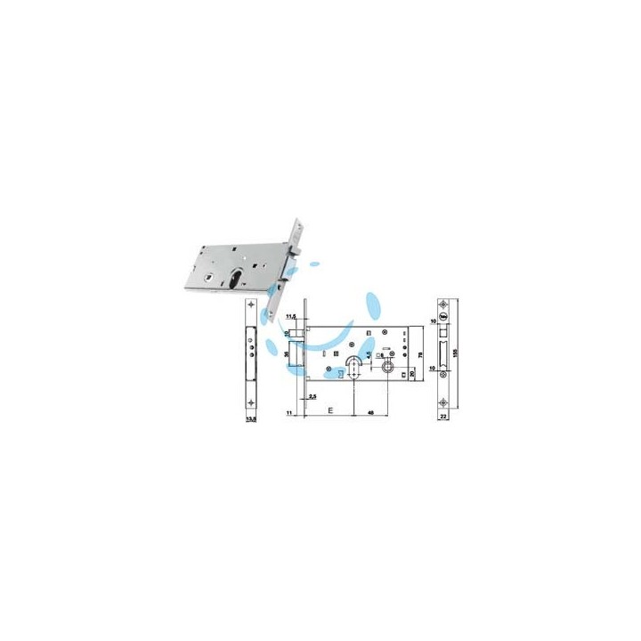 ELETTROSERRATURA INFILARE PER FASCE SOLO SCROCCO MM.78 H 85500 - mm.58 (Y8550058080)