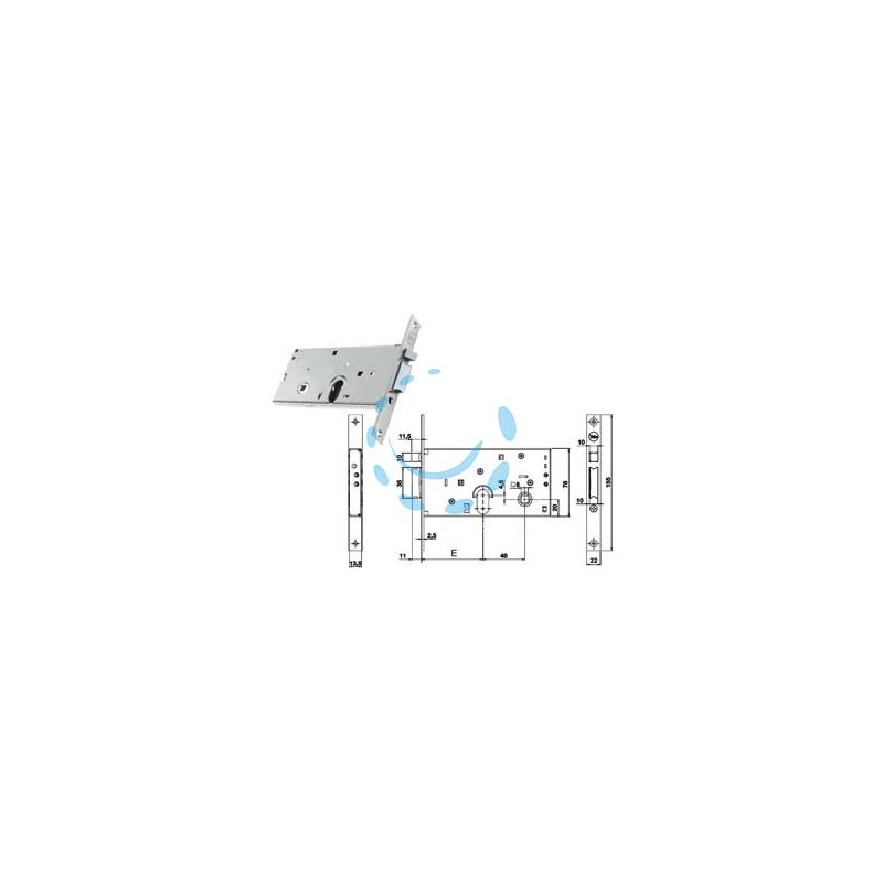 ELETTROSERRATURA INFILARE PER FASCE SOLO SCROCCO MM.78 H 85500 - mm.70 (Y8550070080)