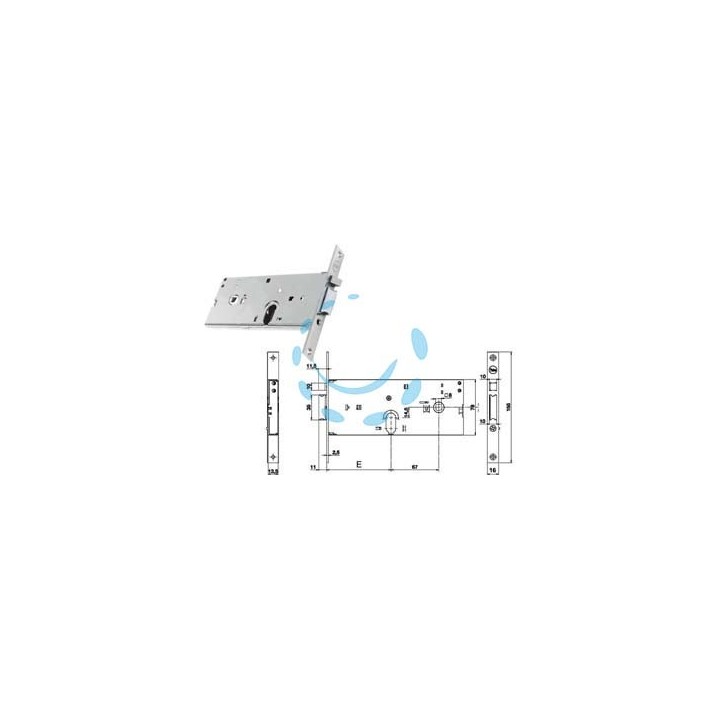 ELETTROSERRATURA INFILARE PER FASCE SOLO SCROCCO MM.78 H 85002 - mm.70 (Y8500270080)
