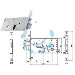 ELETTROSERRATURA DA INFILARE PER FASCE CATEN. E SCR. MM.78 H 85700 - mm.70, 2 mandate (Y8570070080) 