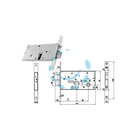 ELETTROSERRATURA DA INFILARE PER FASCE CATEN. E SCR. MM.78 H 85700 - mm.70, 2 mandate (Y8570070080) 