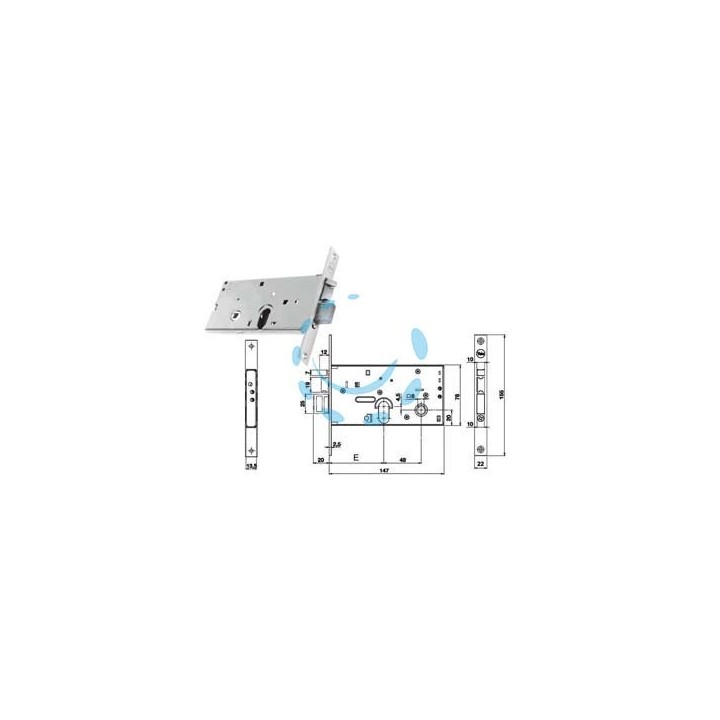 ELETTROSERRATURA DA INFILARE PER FASCE CATEN. E SCR. MM.78 H 85700 - mm.70, 2 mandate (Y8570070080) 