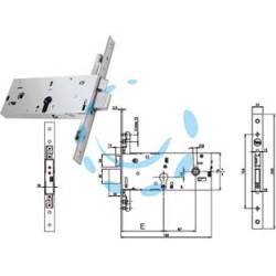 SERRATURA TRIPLICE INFILARE P/FASCE CATENACCIO E SCROCCO MM.78H 94000 - mm.90 (Y9400090080)