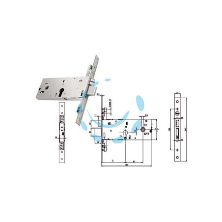 ELETTROSERRATURA TRIPLICE INFILARE P/FASCE CAT+SCR.MM.78H 94900 - mm.90 (Y9490090080)