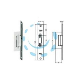 INCONTRO ELETTRICO SIMMETRICO REVERSIBILE CON FERMO 67F0 - cm.16 acciaio finitura grigio (Y67F0504)