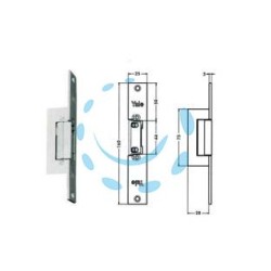 INCONTRO ELETTRICO SIMMETRICO REVERSIBILE CON FERMO 67F0 - cm.16 acciaio finitura grigio (Y67F0504)